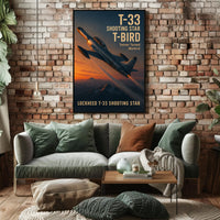 Lockheed T-33 Jet Trainer Aviation Art - Poster