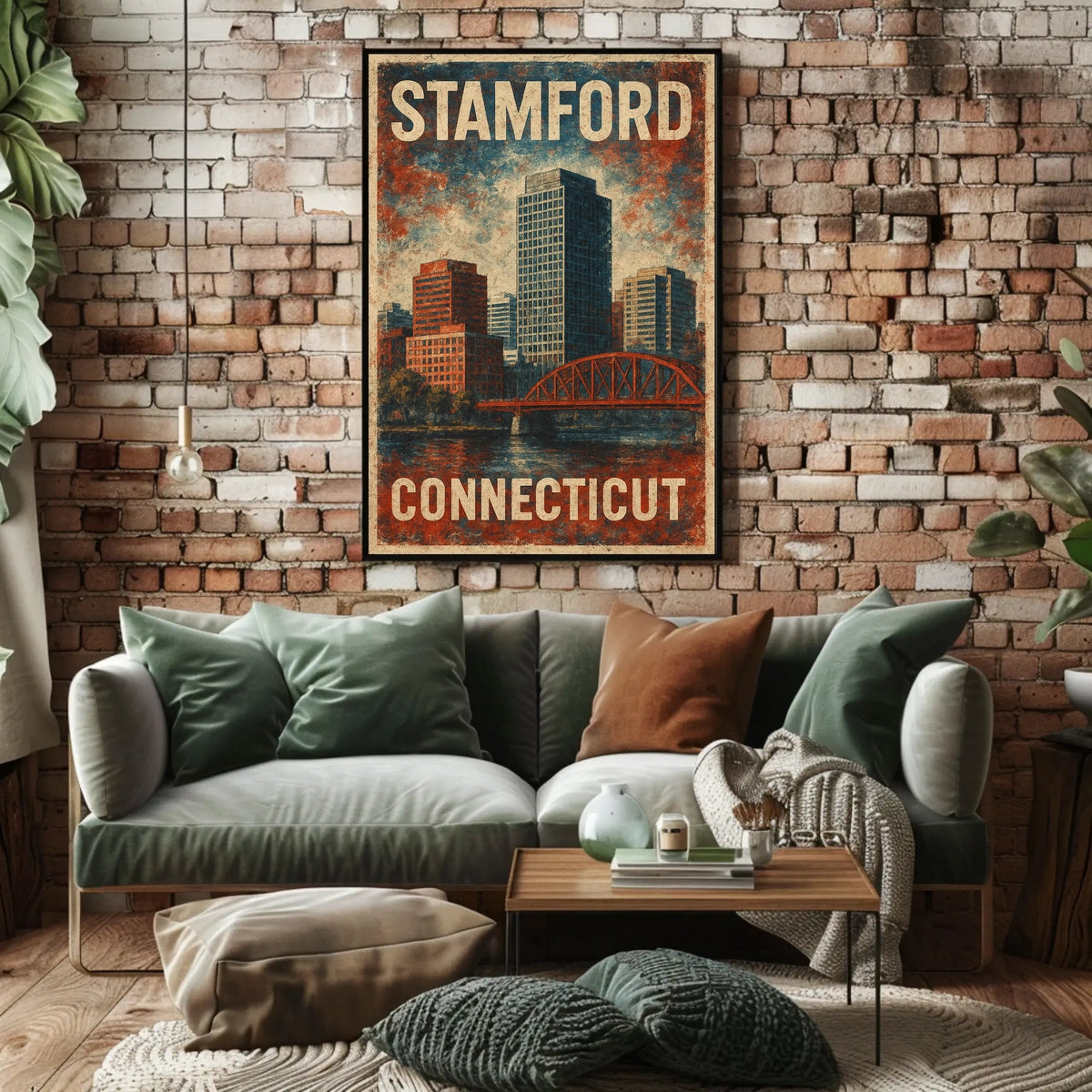 Stamford Cityscape Vintage Collectors Poster