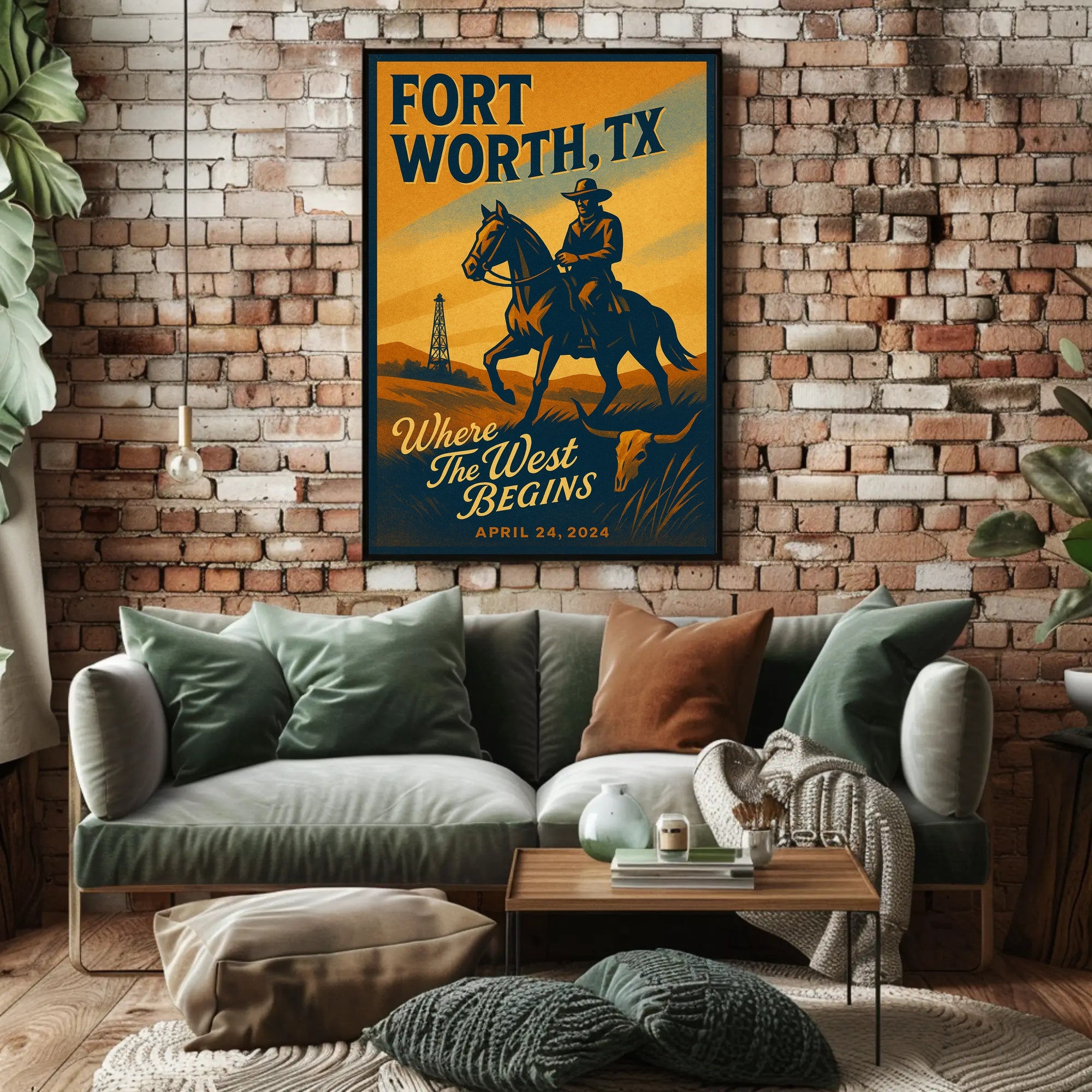 Fort Worth, TX Where the West Begins Poster PosterGoat