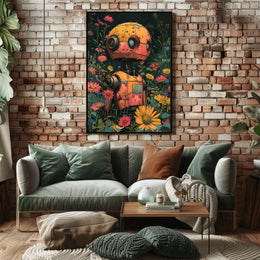 Robot In Bloom Poster