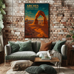 Arches National Park Scenic Vintage National Park Poster