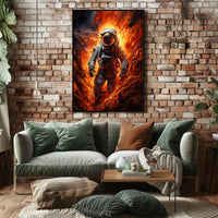Astronaut In Flames Poster PosterGoat