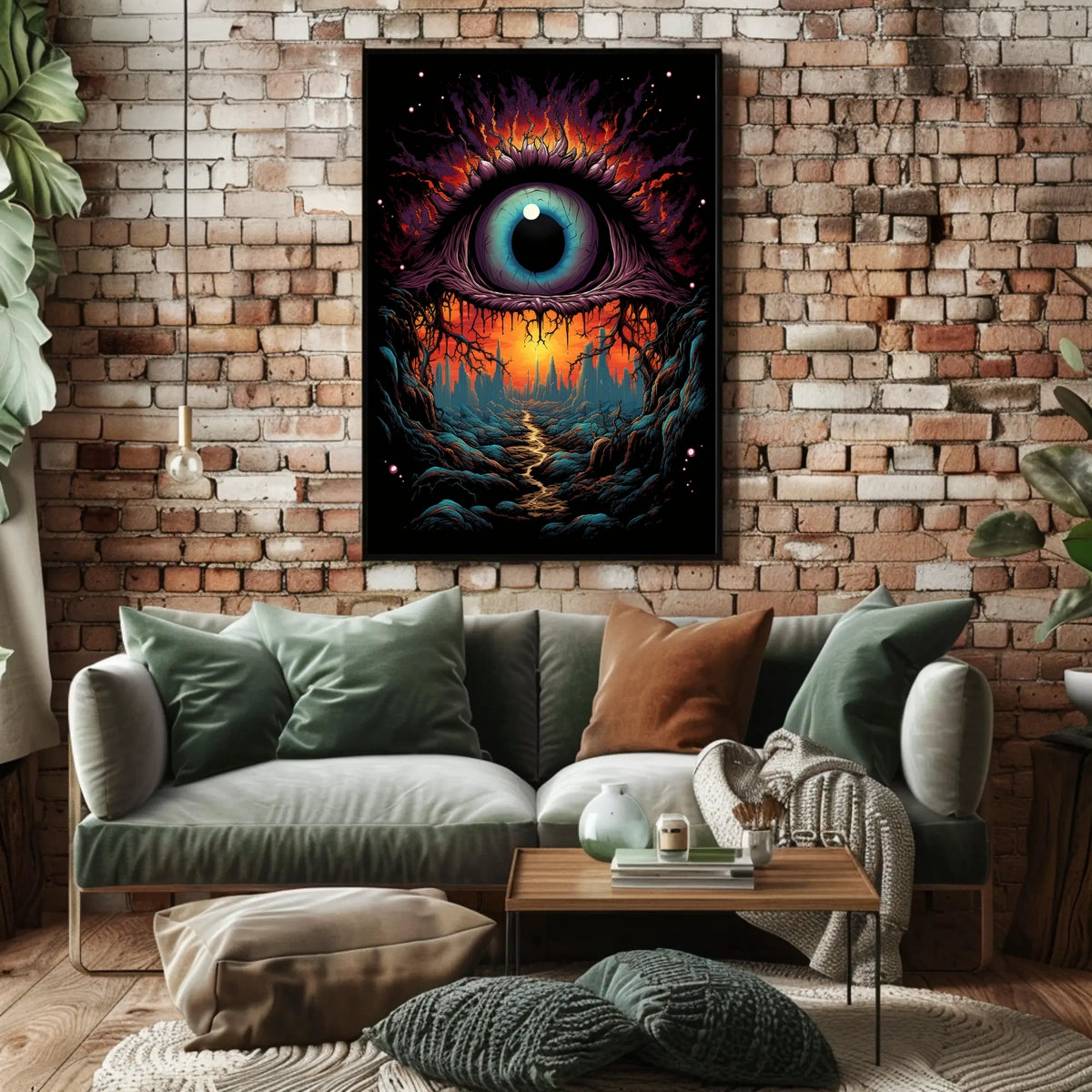 Surreal Eye Fantasy Poster: Mystical Landscape Art