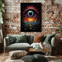 Surreal Eye Fantasy Poster: Mystical Landscape Art