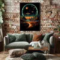 Futuristic Cosmic Landscape Poster