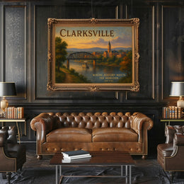 Clarksville Travel Poster Where History Meets Horizon