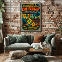 California Vintage Travel Poster Wall Art PosterGoat