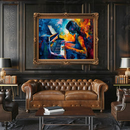 Passionate Piano Player Abstract Art Poster