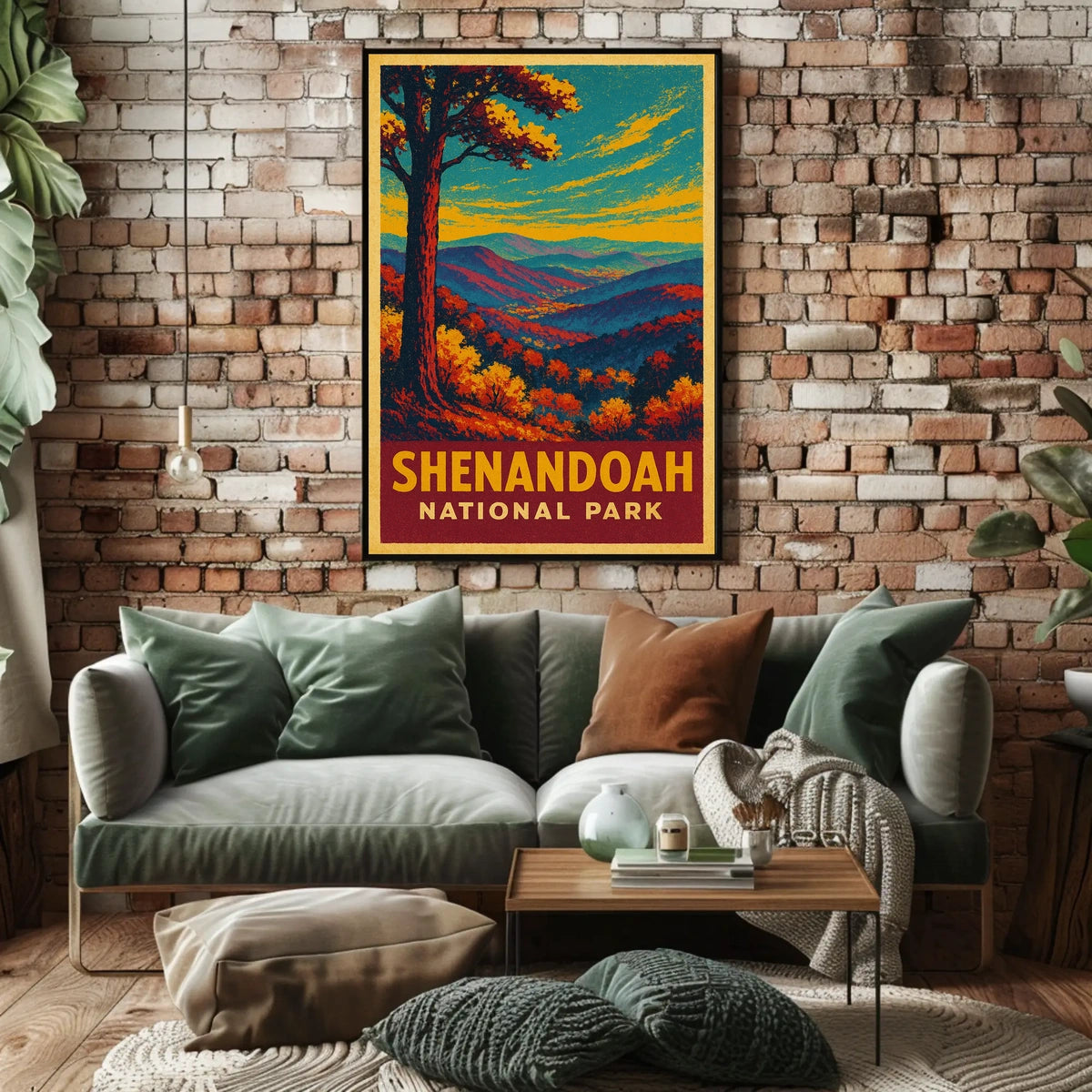 Shenandoah National Park Vintage Autumn Lovers Poster