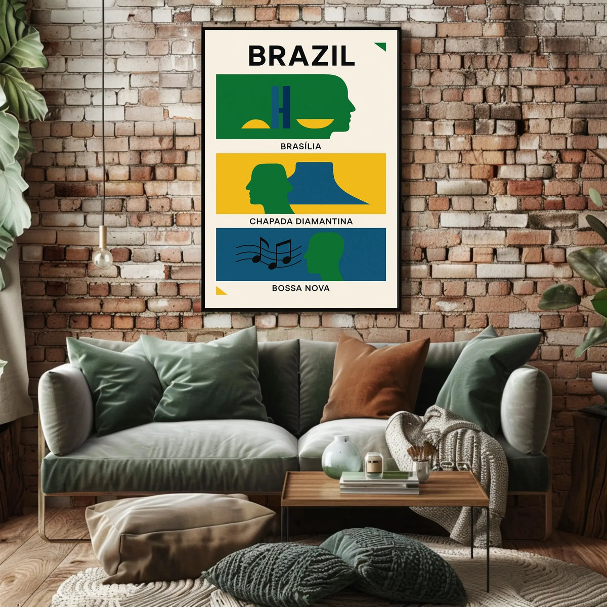 Brazilian Art Poster: Modern Abstract Cultural Tribute