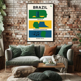Brazilian Art Poster: Modern Abstract Cultural Tribute