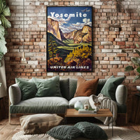 Yosemite Vintage Travel Poster Wall Art Print