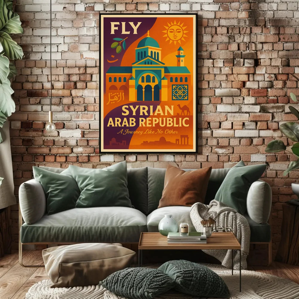 Vintage Syrian Travel Poster Explore Exotic Middle Eastern Heritage Travel Poster PosterGoat