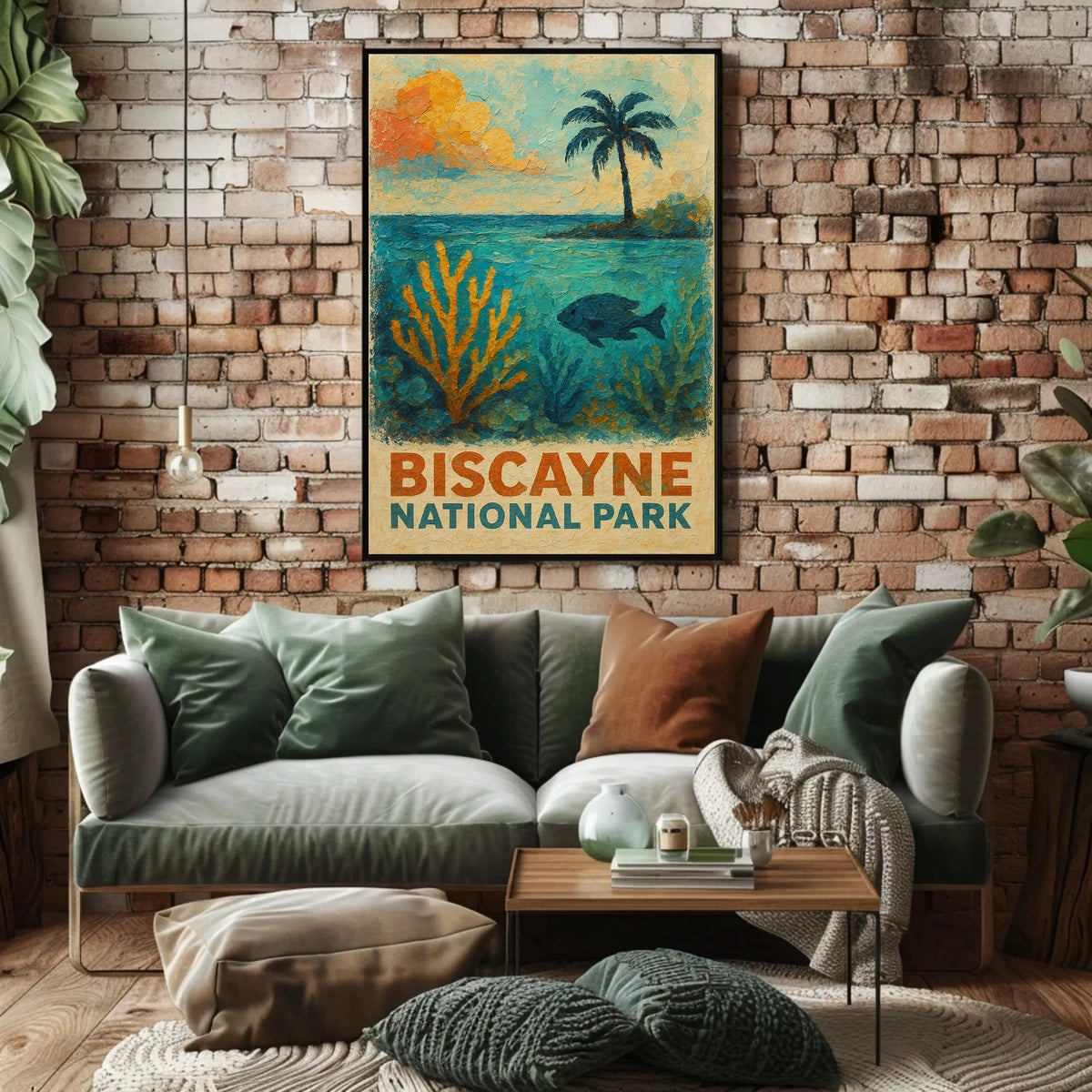 Biscayne National Park Seaside Escape Wanderlust Decor Lovers Vibrant Seascape Poster