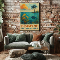 Biscayne National Park Seaside Escape Wanderlust Decor Lovers Vibrant Seascape Poster