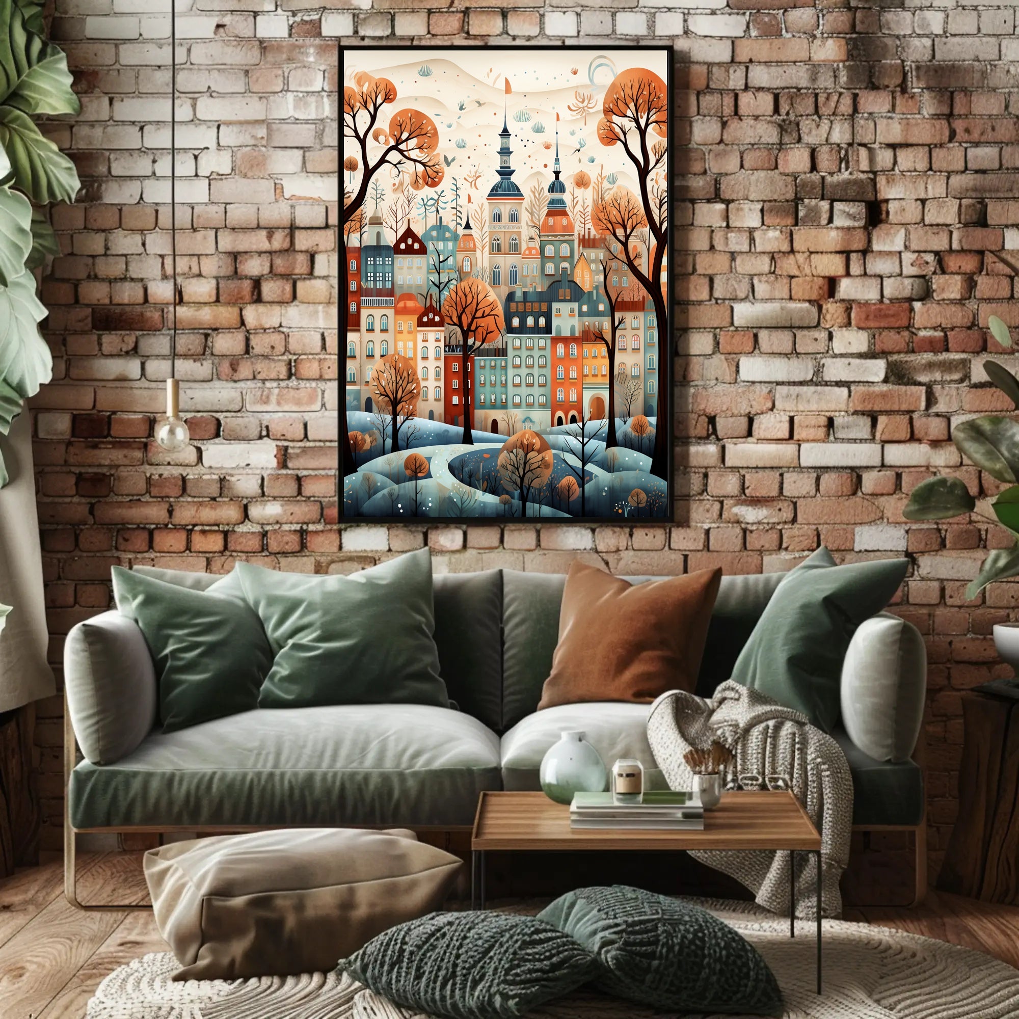 Enchanted Autumn Cityscape Poster
