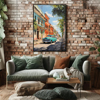 Vintage Vibes On A Sunny Street Vintage Poster