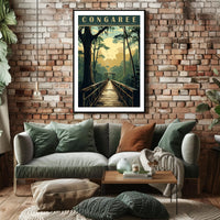 Congaree Travel Poster Vintage Scenic Wall Art