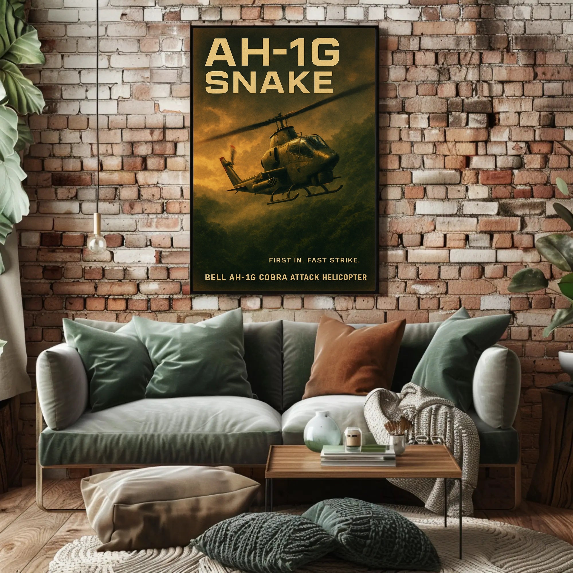 Bell AH-1G Cobra Helicopter Military Recruitment Poster