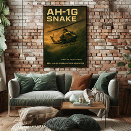 Bell AH-1G Cobra Helicopter Military Recruitment Poster