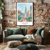 Colorful Cityscape of Caracas Poster PosterGoat