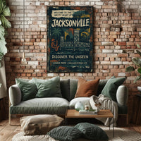 Welcome to Jacksonville Urban Cityscape Poster PosterGoat