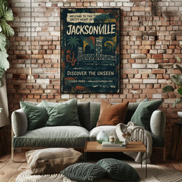 Welcome to Jacksonville Urban Cityscape Poster PosterGoat