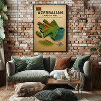 Azerbaijan Land of Fire Geographic Travel Poster