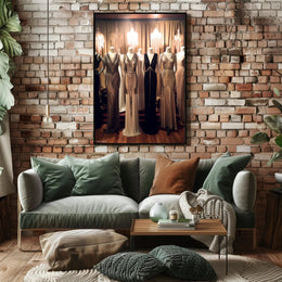 Elegant Evening Gowns Display Poster