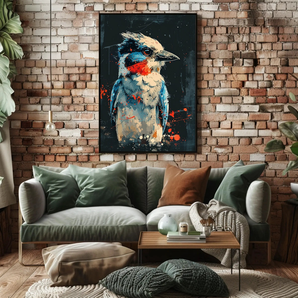 Vibrant Abstract Bird Art Poster for Modern Spaces