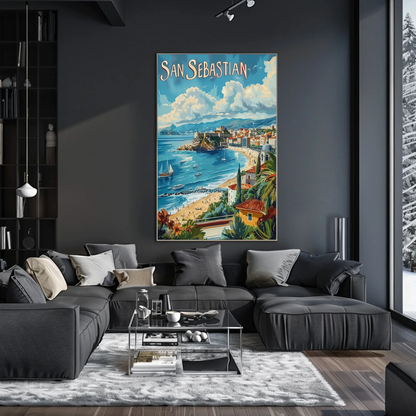 San Sebastian Bay and Cityscape Travel Poster