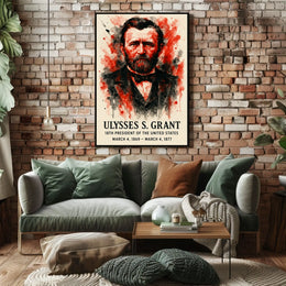 Ulysses S. Grant Watercolor Portrait Historical or Presidential Poster