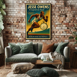Jesse Owens Berlin 1936 Olympics Vintage Poster Art
