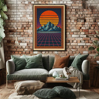 Retro-Futuristic Surreal Landscape Futuristic Sci-Fi Poster