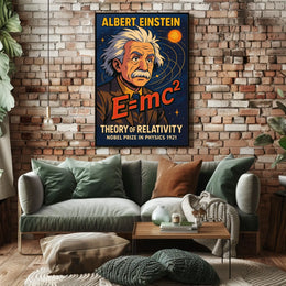 Einstein Relativity Vintage Science Educational Poster