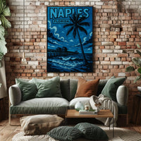 Naples Florida Poster Coastal Wall Art for Beach Decor