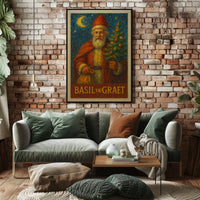 Enchanting Santa with Christmas Tree Heritage Poster
