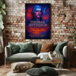 Thomas Jefferson Neon Art Historical Presidential Poster PosterGoat