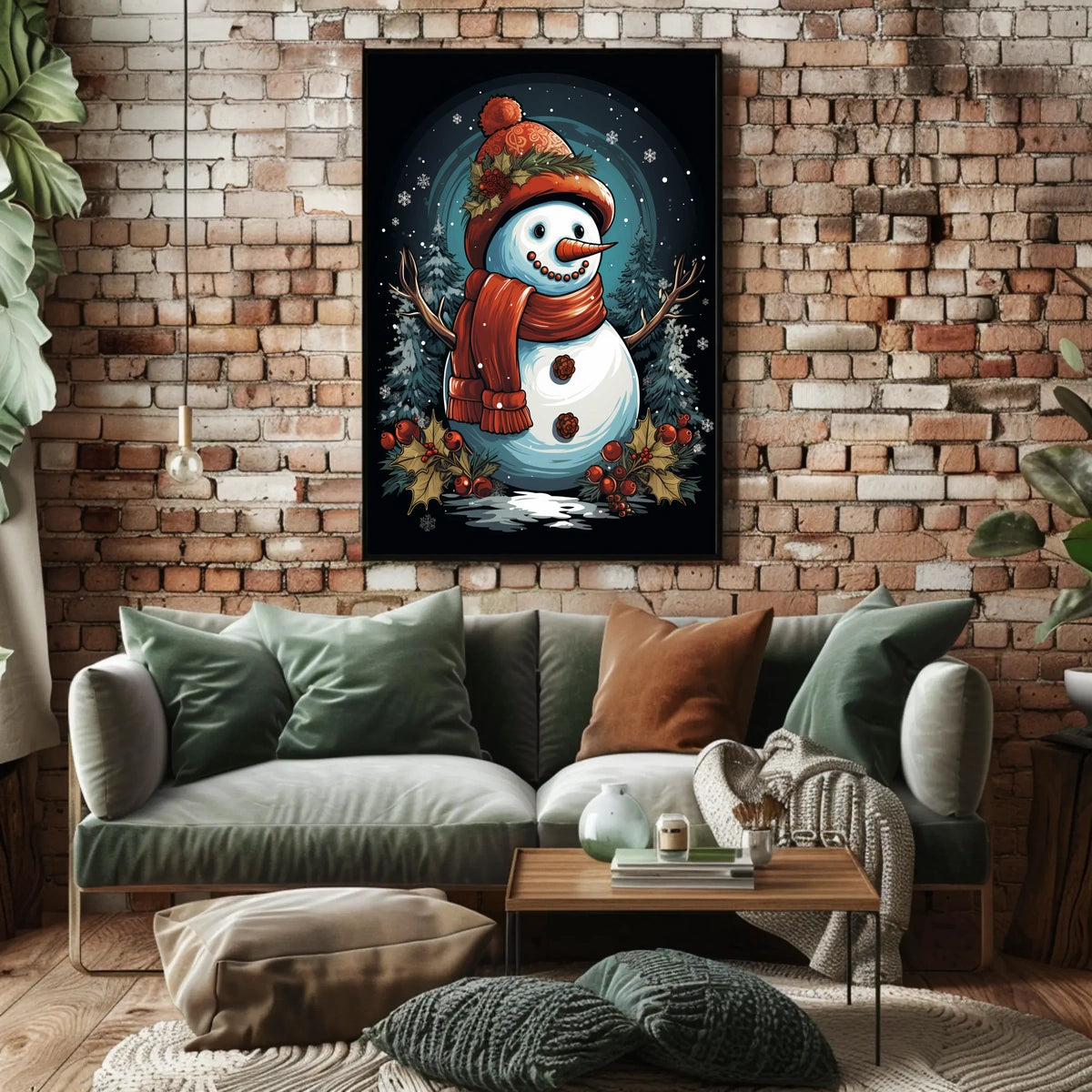 Festive Snowman In Winter Wonderland Poster
