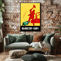 Soviet Anti-Alcohol Propaganda: Vintage Bold Design Poster