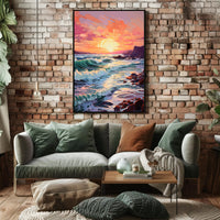 Vibrant Coastal Sunset Poster PosterGoat