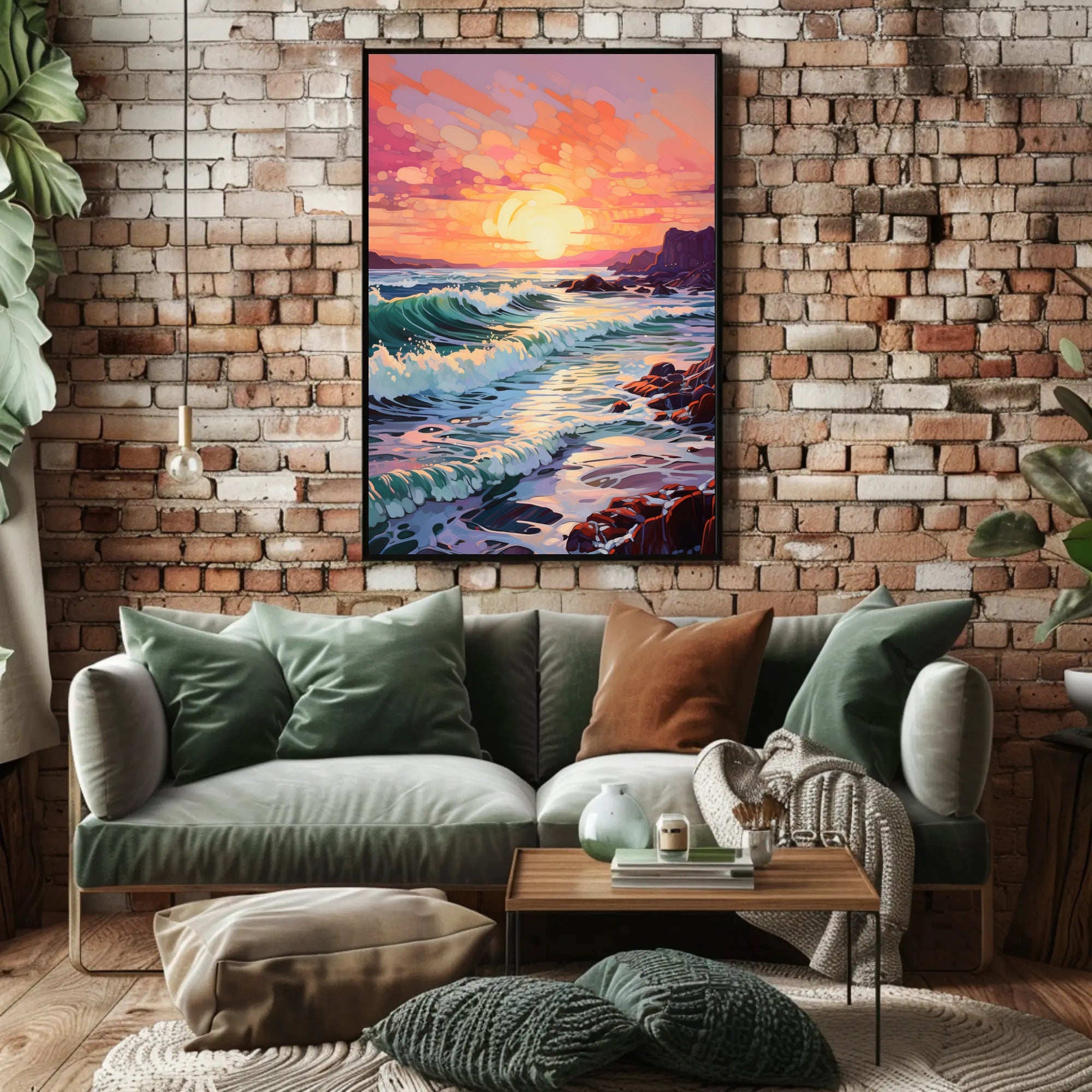 Vibrant Coastal Sunset Poster PosterGoat