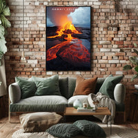 Hawaii Volcano Eruption Poster Travel Wall Art