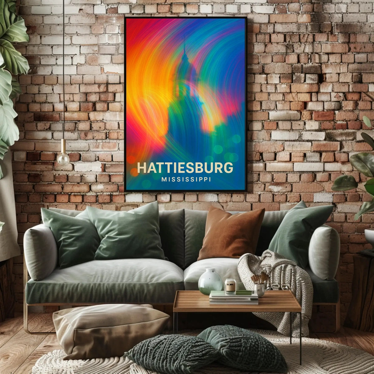 Hattiesburg Mississippi Cityscape Realism Travel Poster