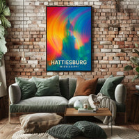 Hattiesburg Mississippi Cityscape Realism Travel Poster