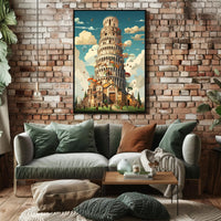 The Whimsical Tower Of Pisa Poster PosterGoat