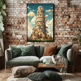 The Whimsical Tower Of Pisa Poster PosterGoat