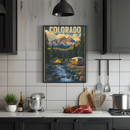 Colorado RV Adventure Vintage Travel Poster