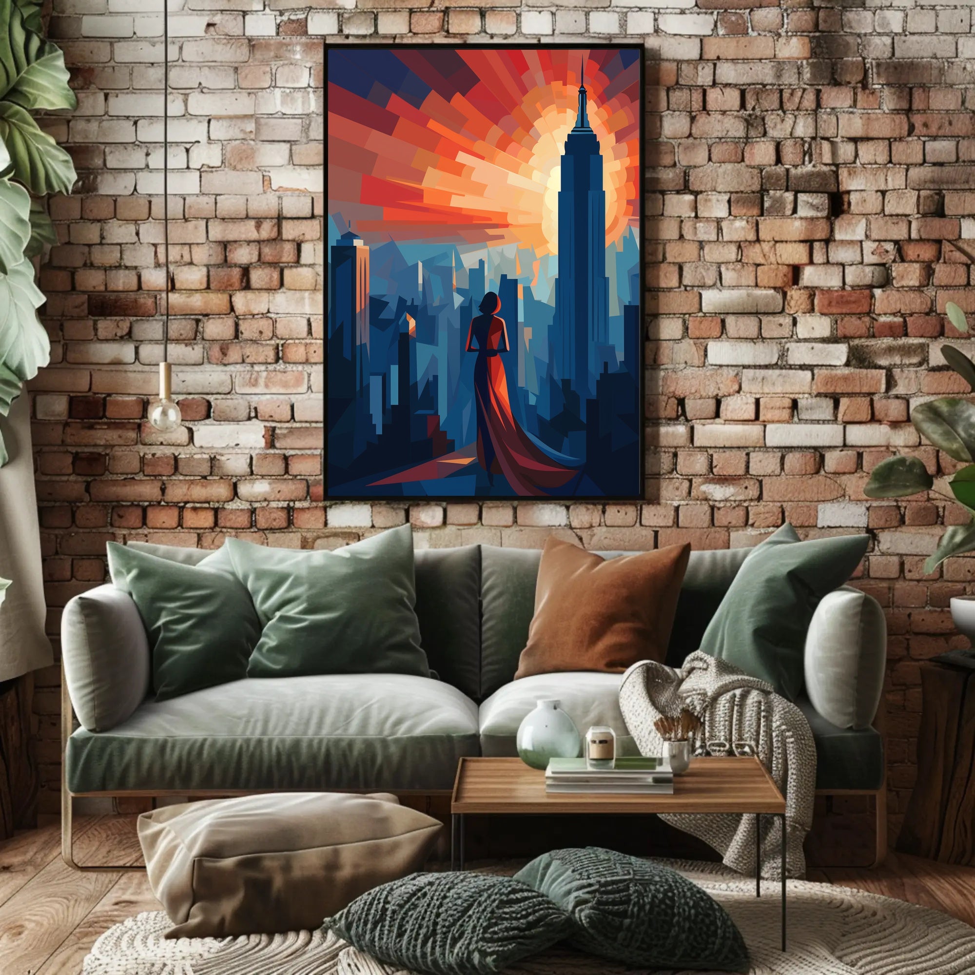 Art Deco New York Cityscape Poster Vintage Wall Art