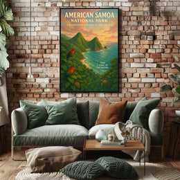 American Samoa Scenic Vintage Travel Poster Art